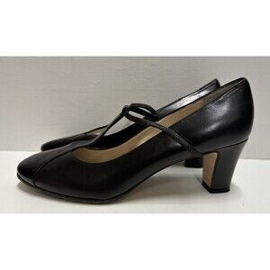 Daniele Ancarani women size US 8.5 EU 39 black leather medium heel pumps